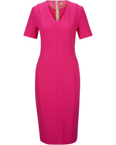 Boss Kleid Pink für Frauen - Bis 64% Rabatt | Lyst DE