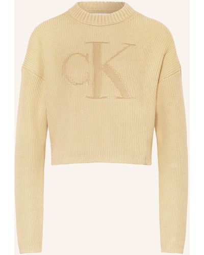 Calvin Klein Cropped-Pullover - Natur