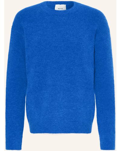 Rohe Pullover mit Alpaka - Blau