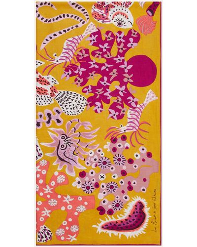 Inoui Edition Schal JARDIN DE SIRENES mit Seide - Pink
