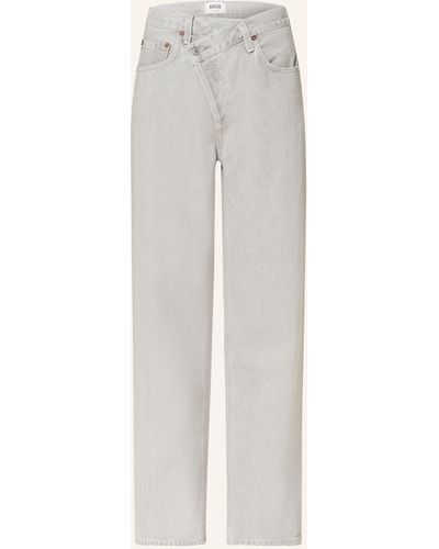 Agolde Straight Jeans CRISS CROSS - Weiß
