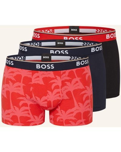 BOSS 3er-Pack Boxershorts TRUNK - Rot