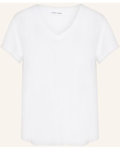 Bella Dahl T-Shirt im Materialmix - Natur