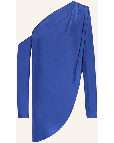 GAUGE81 One-Shoulder-Shirt TOHO aus Seide - Blau