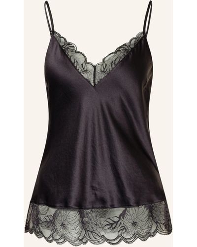 Chantelle Schlaftop MIDNIGHT FLOWERS aus Satin - Schwarz