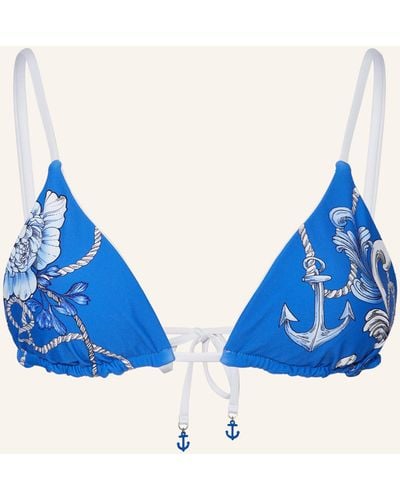 Seafolly Triangel-Bikini-Top AHOY zum Wenden - Blau