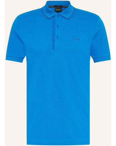 BOSS Piqué-Poloshirt PAULE Slim Fit - Blau