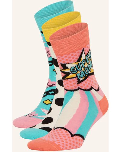 Happy Socks 3er-Pack Socken MOTHER'S DAY mit Geschenkbox - Weiß