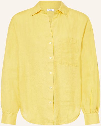 Marc O' Polo Hemdbluse aus Leinen - Gelb