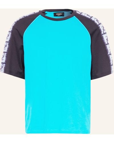 Fendi T-Shirt mit Galonstreifen - Blau