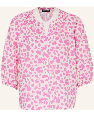 Repeat Cashmere Bluse mit 3/4-Arm - Pink