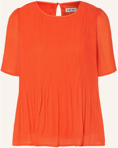 Ichi Blusenshirt IHNALLY mit Plissees - Orange