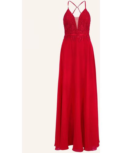 VM VERA MONT Abendkleid mit Spitze und Pailletten - Rot