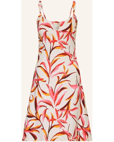 Cyell Strandkleid JAPANESE FLORAL mit Cut-out - Rot