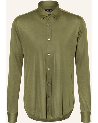 Tom Ford Seidenhemd Relaxed Fit - Grün