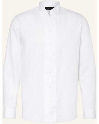 Emporio Armani Hemd Modern Fit mit Stehkragen - Weiß