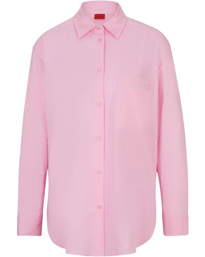 HUGO Business Bluse THE OVERSIZE SHIRT Oversize Fit - Pink