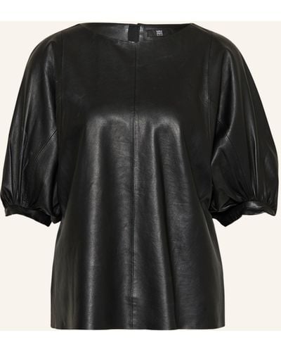 Riani Blusenshirt aus Leder - Schwarz