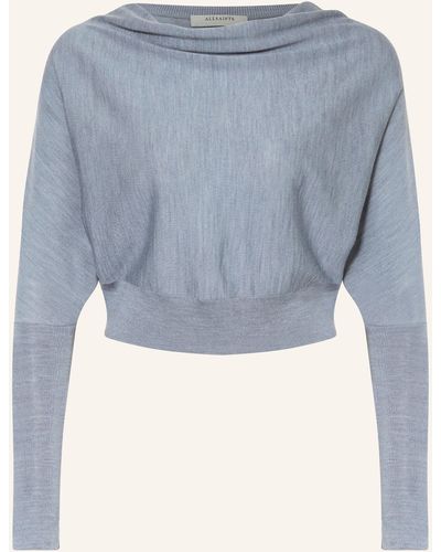 AllSaints Cropped-Pullover RIDLEY - Blau