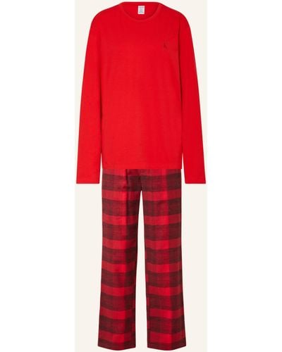 Calvin Klein Schlafanzug PURE FLANELL mit Flanell - Rot