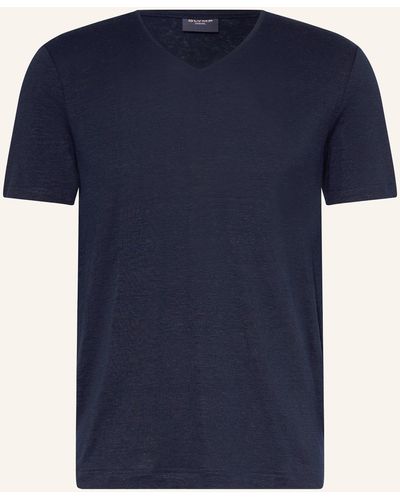 Olymp T-Shirt aus Leinen - Blau