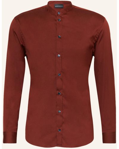 Emporio Armani Hemd Comfort Fit mit Stehkragen - Rot