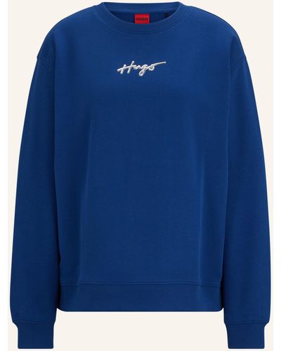 HUGO Sweatshirt CLASSIC CREW_1 Relaxed Fit - Blau