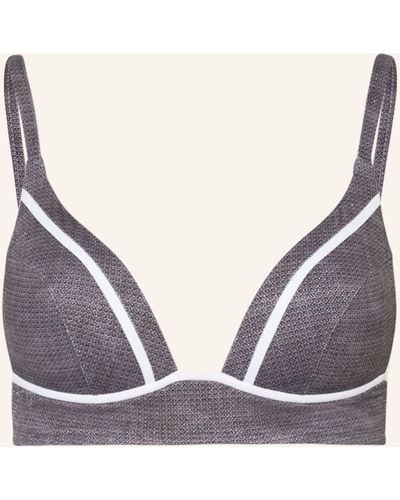 Maryan Mehlhorn Bralette-Bikini-Top ARGENTUM mit Glanzgarn - Grau