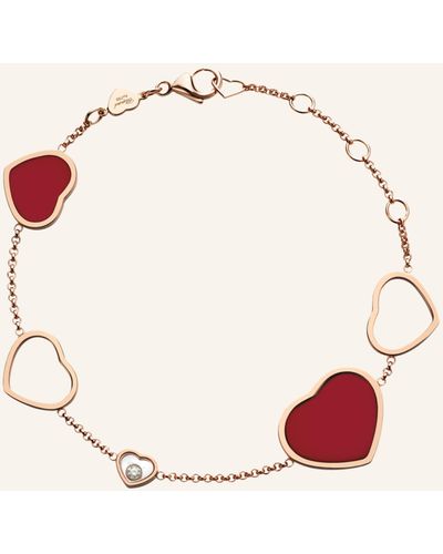 Chopard Armband HAPPY HEARTS Armband aus 18 Karat Roségold, Diamanten und roter Stein - Mehrfarbig