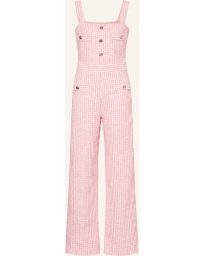 Maje Tweed-Jumpsuit mit Glitzergarn - Pink
