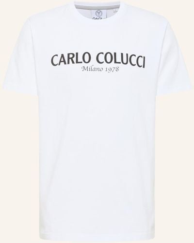 carlo colucci T-Shirt mit Logoprint DI COMUN - Weiß