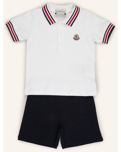 Moncler Set: Piqué-Poloshirt und Shorts - Weiß