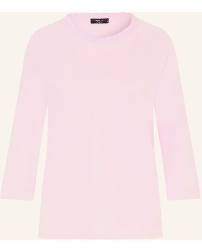 Marc Cain Shirt mit 3/4-Arm und Glitzergarn - Pink