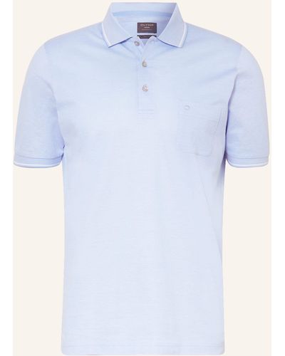Olymp Piqué-Poloshirt Modern Fit - Blau