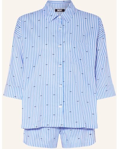 DKNY Shorty-Schlafanzug mit 3/4-Arm - Blau