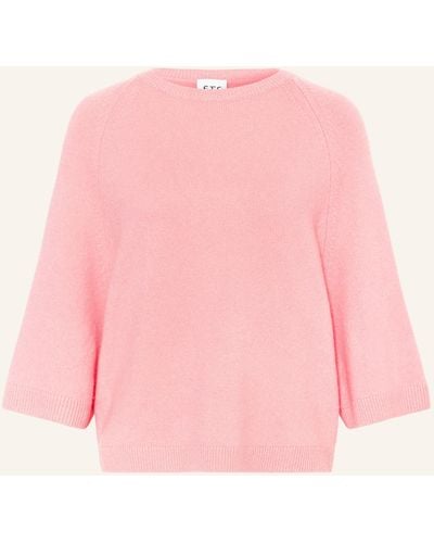 FTC Cashmere Cashmere-Pullover mit 3/4-Arm - Pink