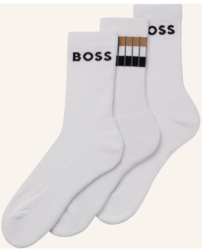 BOSS Casual Socken 3P QS RIB STRIPE CC - Weiß