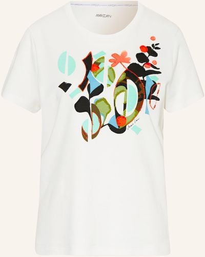Marc Cain T-Shirt mit Pailletten und Schmuckperlen - Mehrfarbig