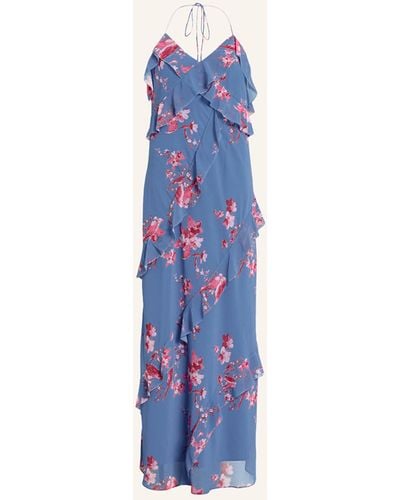 AllSaints Kleid MARINA IONA mit Volants - Blau