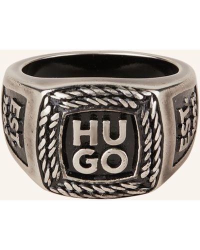 HUGO Ring E-STACKED - Schwarz