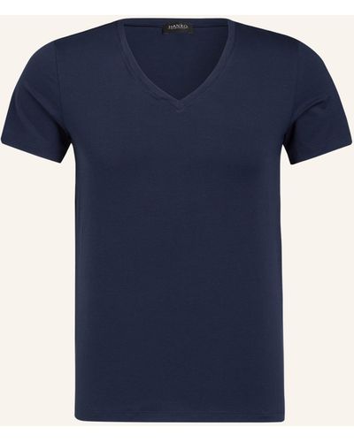 Hanro V-Shirt COTTON SUPERIOR - Blau