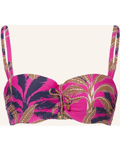 Cyell Bandeau-Bikini-Top PALM SPRINGS mit Schmuckperlen - Pink