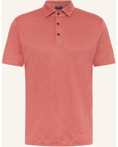 Olymp Strick-Poloshirt aus Leinen - Pink
