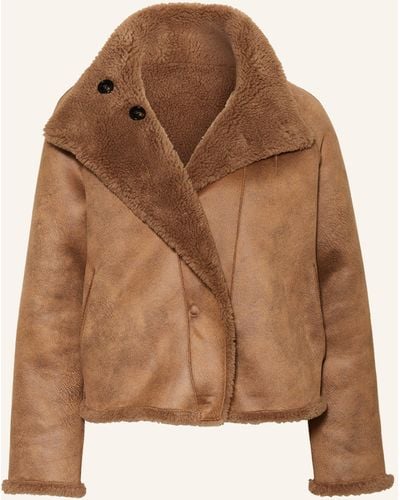 Repeat Cashmere Teddyfell-Jacke zum Wenden - Braun