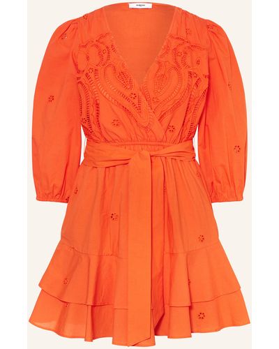 Suncoo Kleid CLIFF mit Lochspitze und 3/4-Arm - Orange