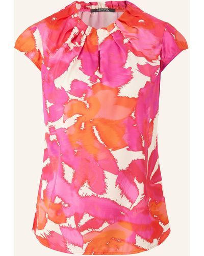 Comma, Blusenshirt aus Satin - Pink