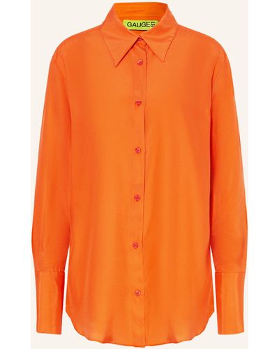 GAUGE81 Hemdbluse OKAYI aus Seide - Orange