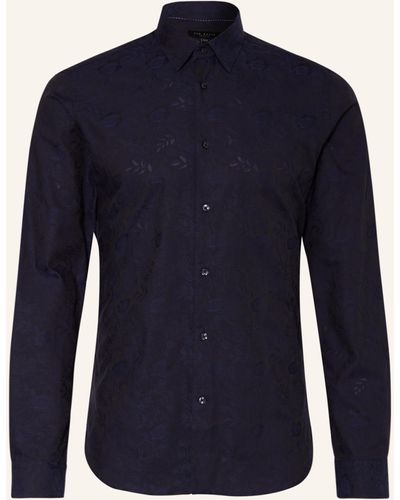 Ted Baker Jacquard-Hemd CORTOSS Slim Fit - Blau