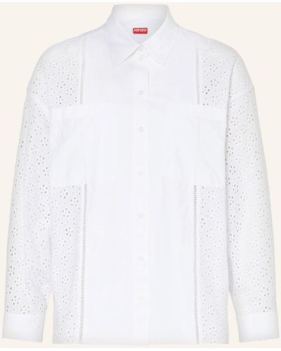 KENZO Hemdbluse mit Spitze - Weiß