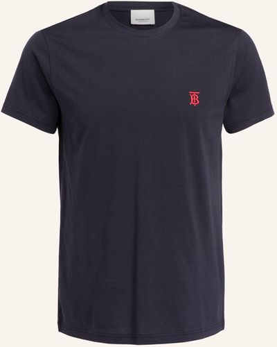 Burberry Baumwoll-T-Shirt mit Monogrammmotiv - Blau
